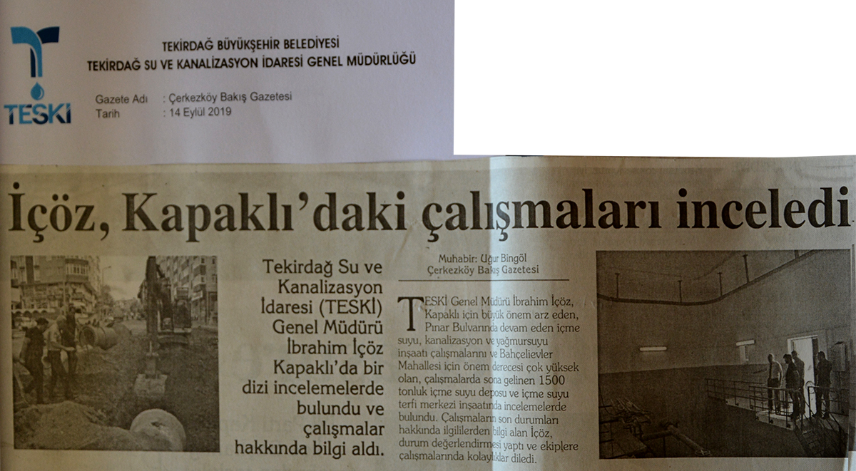 İçöz, Kapaklı'daki Çalışmaları İnceledi (Çerkezköy Bakış Gazetesi)